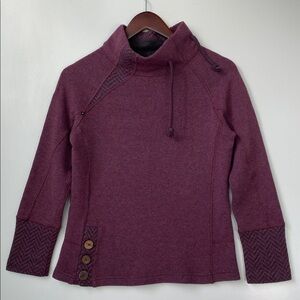 Prana Purple Cowl Neck Sweater